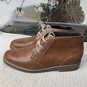 Arizona Jean Company Sz 13 M Mens Lace Up Chukka Boot Brown Gleeson Faux-Leather